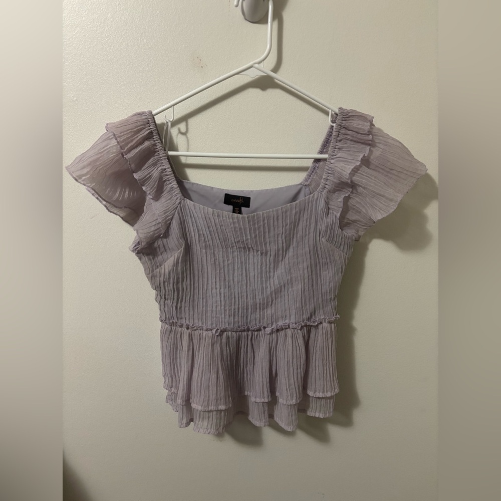 Lavender Ruffled Women's Top
